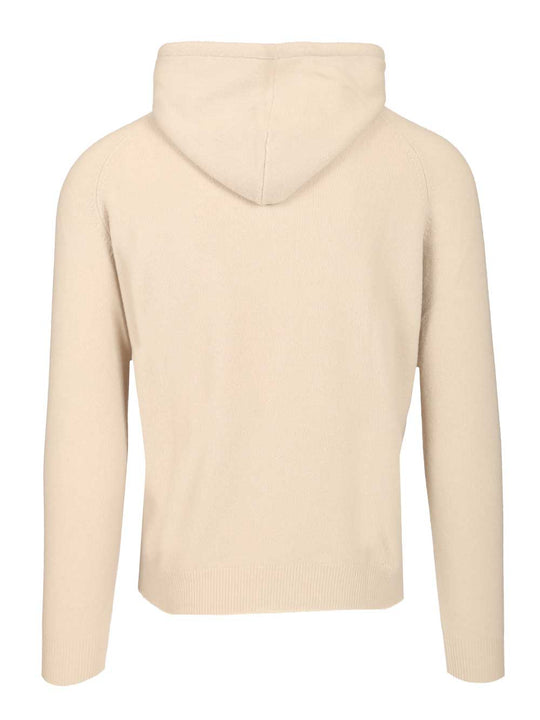 Mohair Hooded Sweater Knitwear Beige
