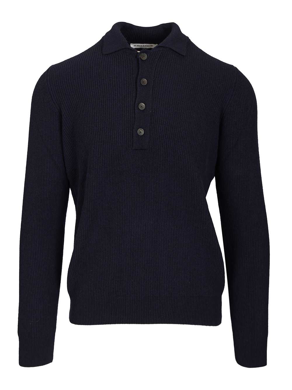 Al Duca D'Aosta Wool And Cashmere Polo Shirt Knitwear - Blue | 8e9cd0d43c3038caa03bdf57fbe84b06036b5772
