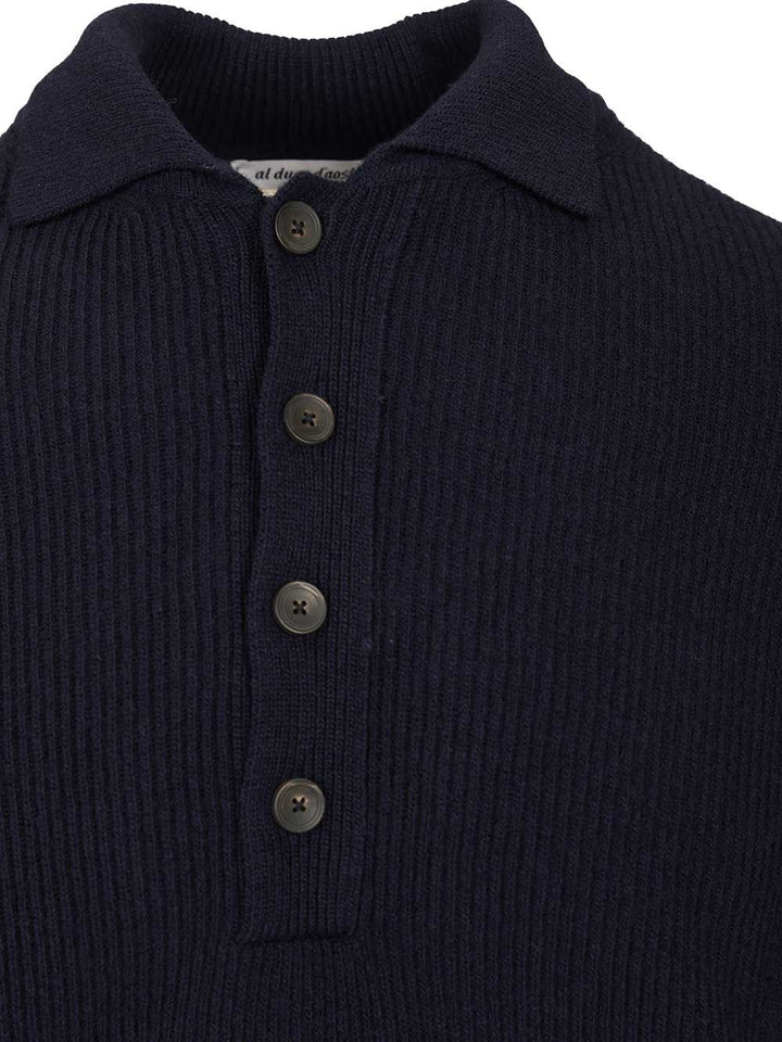 Al Duca D'Aosta Wool And Cashmere Polo Shirt Knitwear - Blue | 48c9ae247fbad59c439a112261233a0af6f5bba6