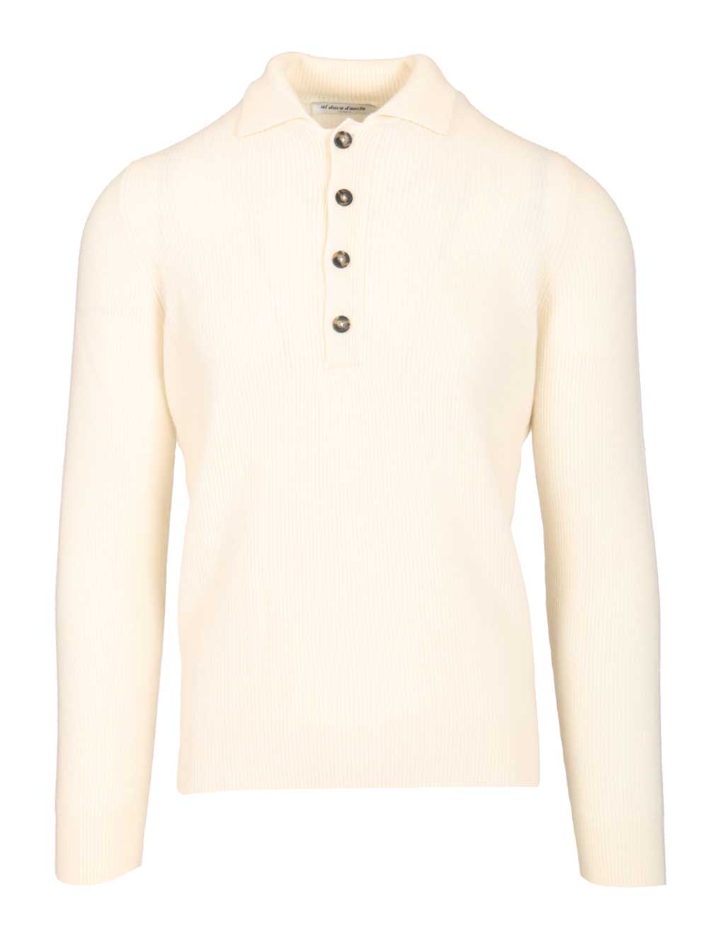 Al Duca D'Aosta Wool And Cashmere Polo Shirt Knitwear - White | 19c01e72683a84eebce1a36502317c088e5db6f0