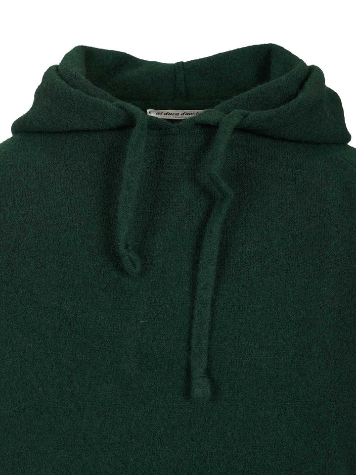 Al Duca D'Aosta Mohair Hooded Sweater Knitwear - Green | 692e2ab978ed899b5f66a00febf7bb207273058b