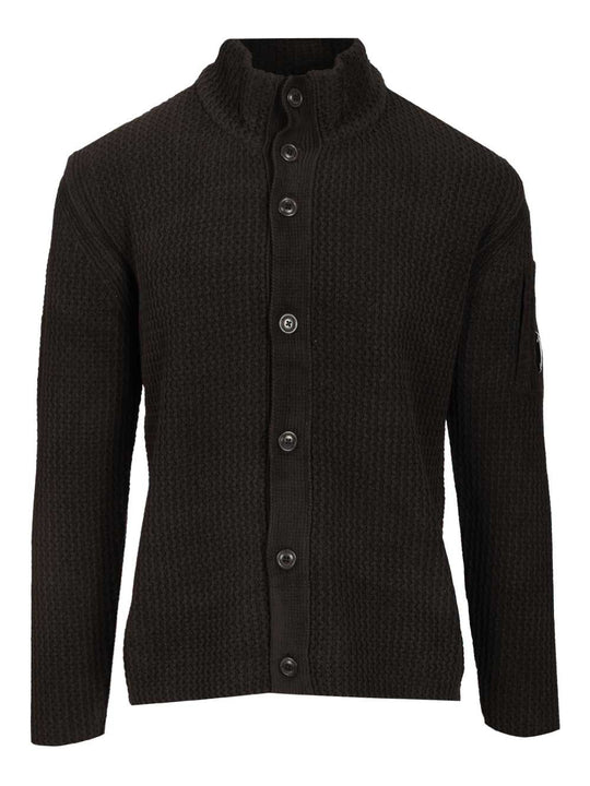 Cotton Chenille Cardigan Knitwear Black