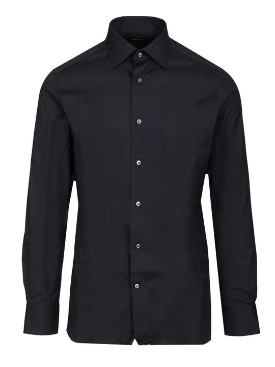Stretch Cotton Shirt Shirts Blue