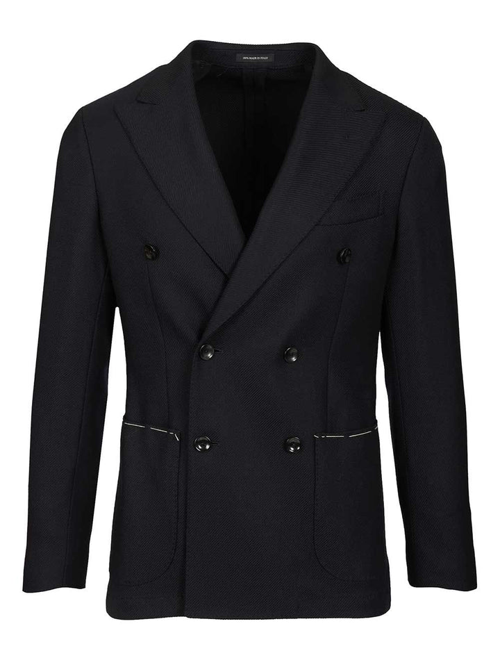 Al Duca D'Aosta Unlined Double-Breasted Blazer Jackets - Blue | 82eadc195897ee384ca3547d9ebb18b13584320e