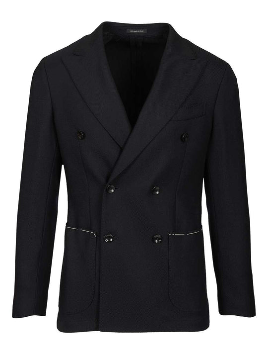 Unlined Double-Breasted Blazer Jackets Blue