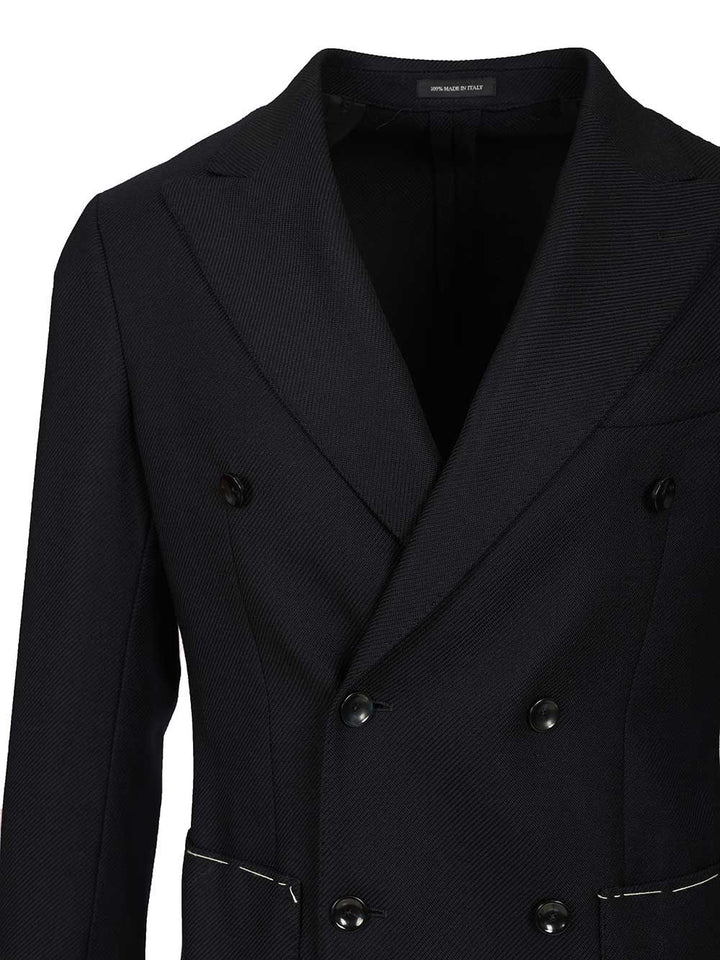 Al Duca D'Aosta Unlined Double-Breasted Blazer Jackets - Blue | ec77db3afa4e2a24e4b814e9aa600c51bbded79b