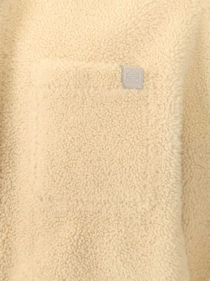 Loewe Shearling Overshirt Shirts - White | 1eec907a0caa3a31f1ed6861d579b302d6d0a7ef