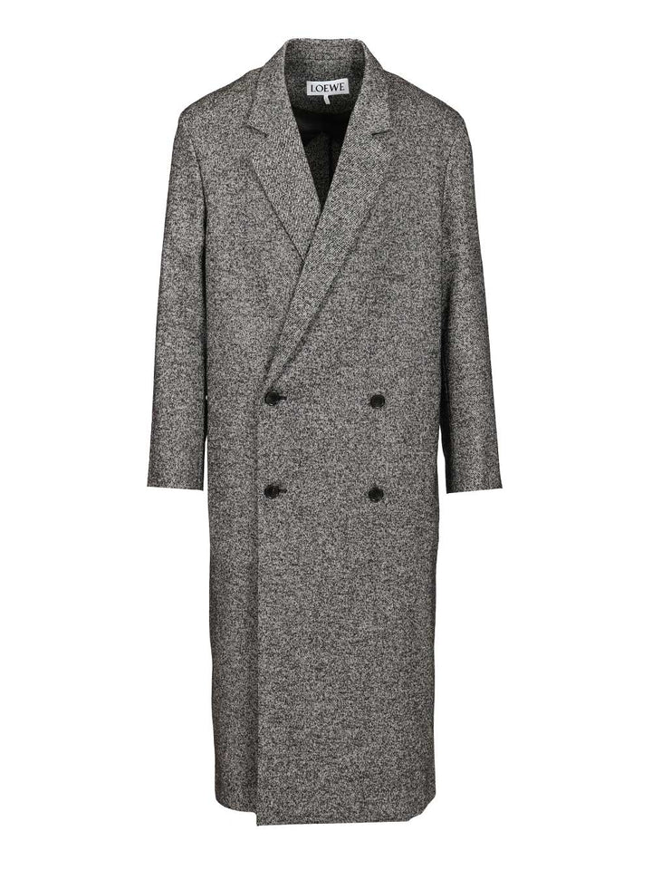 Loewe Double-Breasted Wool Blend Coat Coats - Grey | c3609a2f360dce904162ba31bcf9b43f091007de