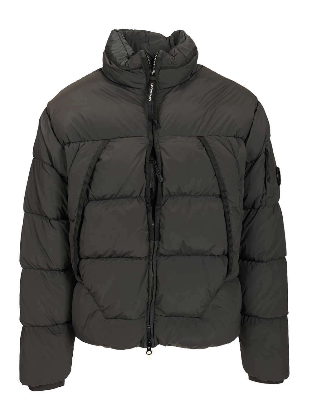 C.P. Company Hooded Down Jacket Jackets - Grey | 61dcb7d1938249dc2b7a19cc68a49a52adc7ee45
