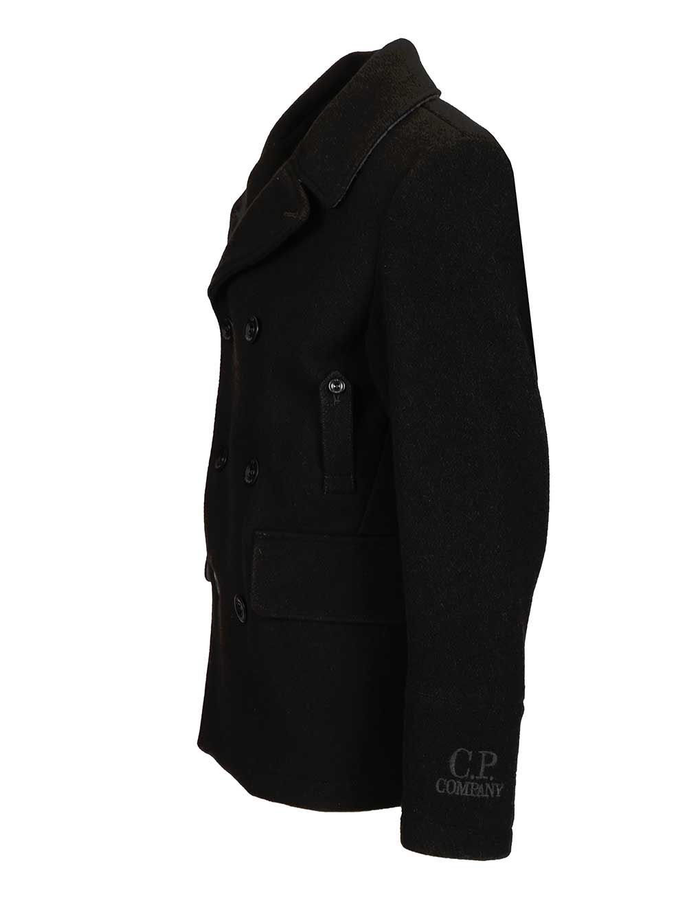 C.P. Company Pea Coats - Black | e67cb1cf792439050804c379dda568e4cb6935b1
