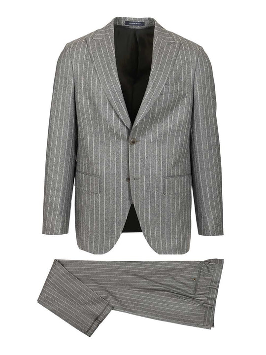 Pinstripe Suit Dresses Grey
