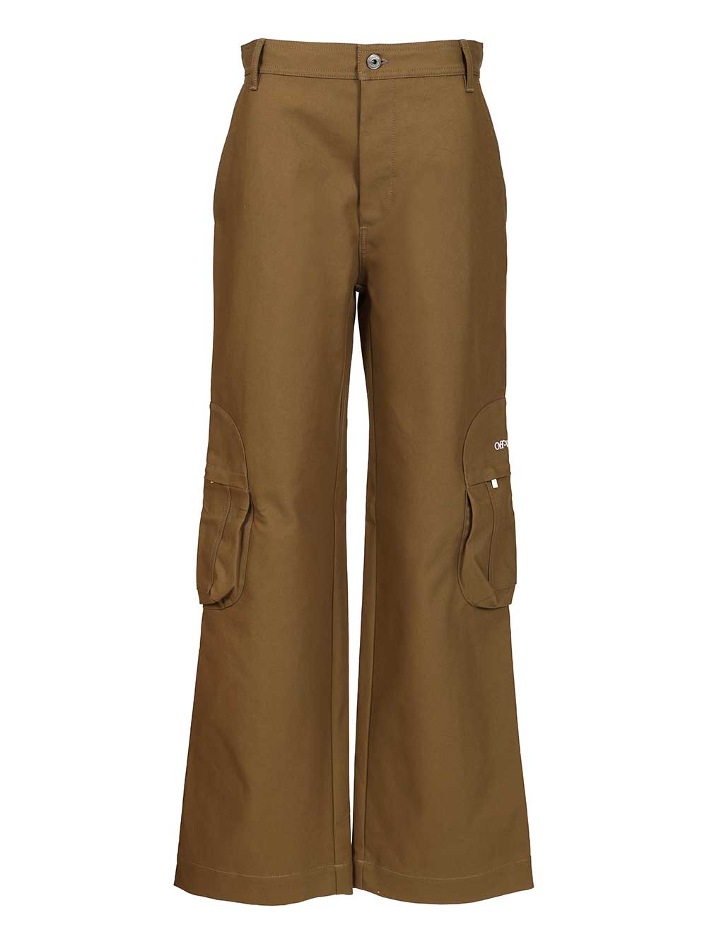 Off-White Bookish Cotton Cargo Pant Trousers - Brown | aab15765ab4ca5fef7a0ff1f7526079693650875