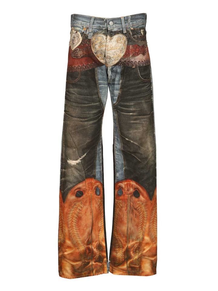 Acne Studios Trompe L'oeil Jean Trousers - Multicolor | ef021cdbff7dee829927455983830626342e64fa