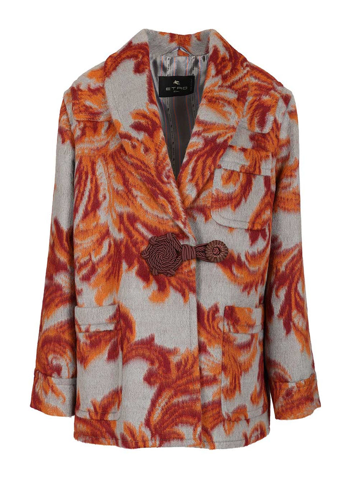 Etro Jacquard Wool Blend Coat Coats - Multicolor | 3909b430c238b11cbd305f2305cb4a2278dd1c7d