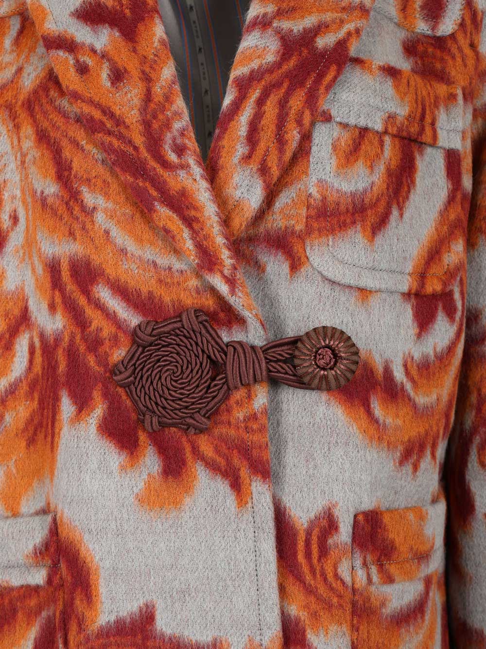 Etro Jacquard Wool Blend Coat Coats - Multicolor | 675edcadd76cf41e7437763323dda497b14f65c6