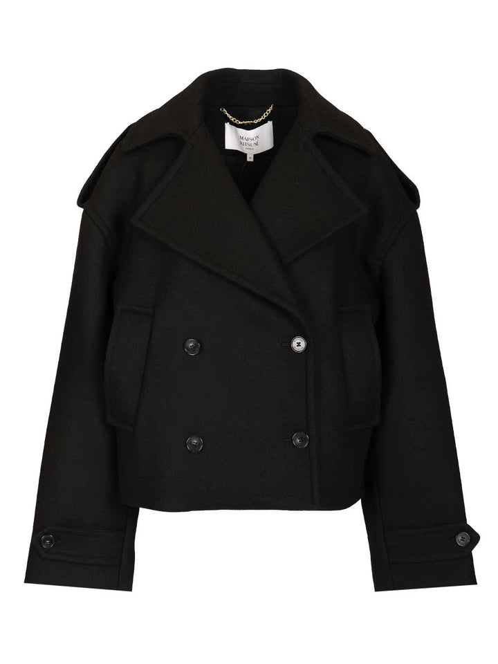 Maison KitsunÉ Short Coat Knitwear - Black | 74cf96dc6bf7f7e8700e9a53ebaafca90c9b9fea