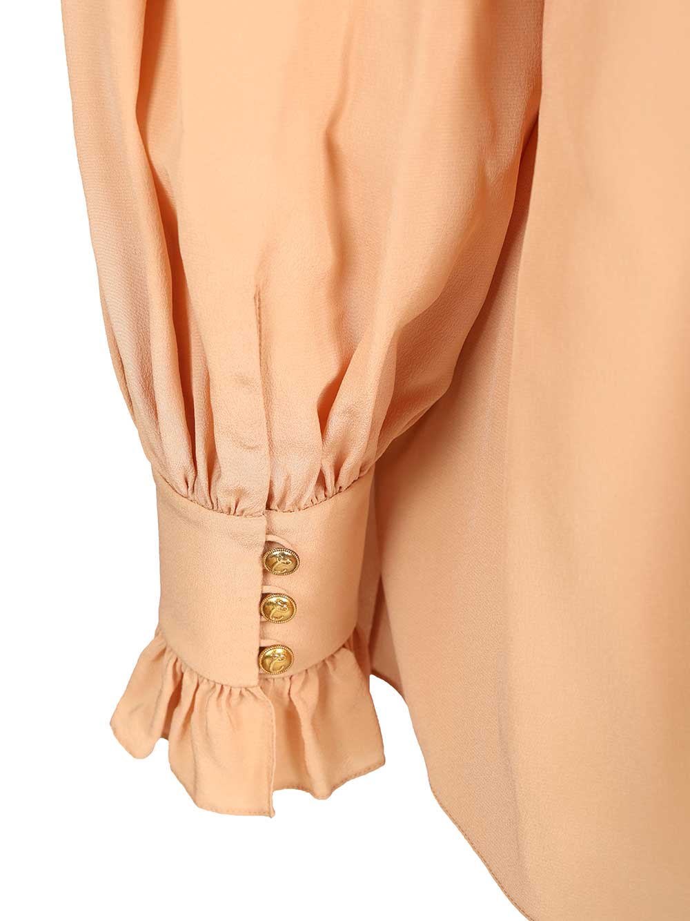 Chloe' Oversized Ruffle Top Shirts - Beige | 1fea2f286da58cc6fc7901943f9d935d11c761ec