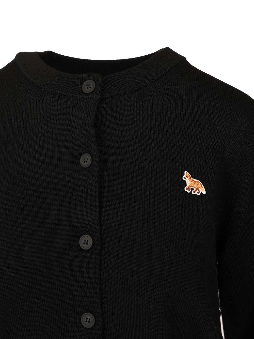 Maison KitsunÉ Baby Fox Merino Regular Cardigan Knitwear - Grey | 92cd155f75ffcb9016ea6e2eadcb1bba14738e05