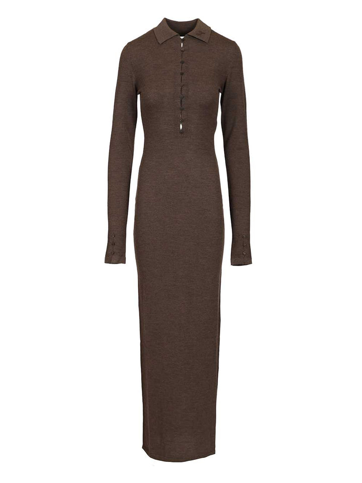 Jacquemus Merino Polo Dress Dresses - Brown | 46e660d52204a8bf79c991e6fec2b3798bb07429