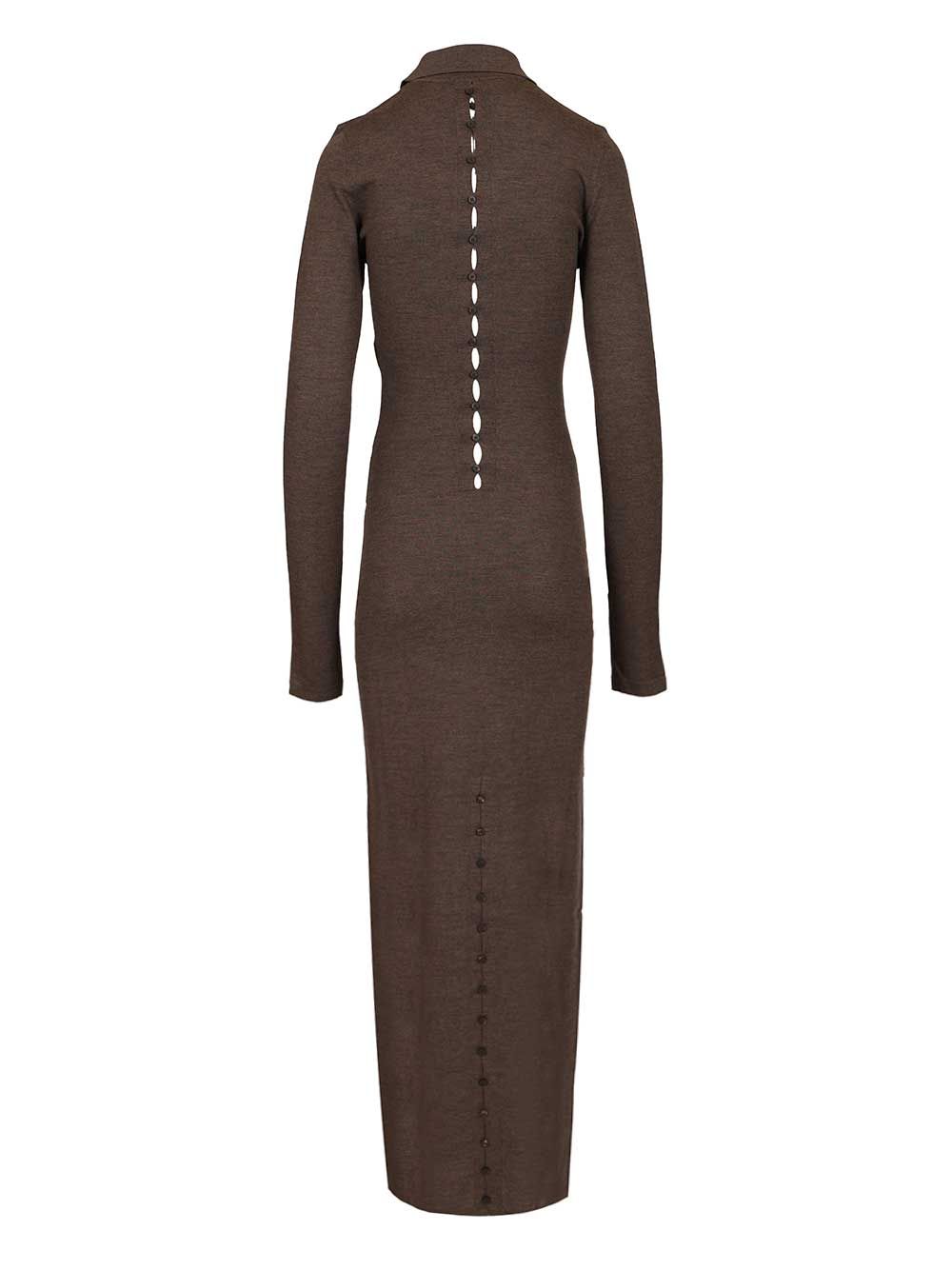 Jacquemus Merino Polo Dress Dresses - Brown | 4fa3fef7c8c5ec137ead22dfb1a19881d54c52a9