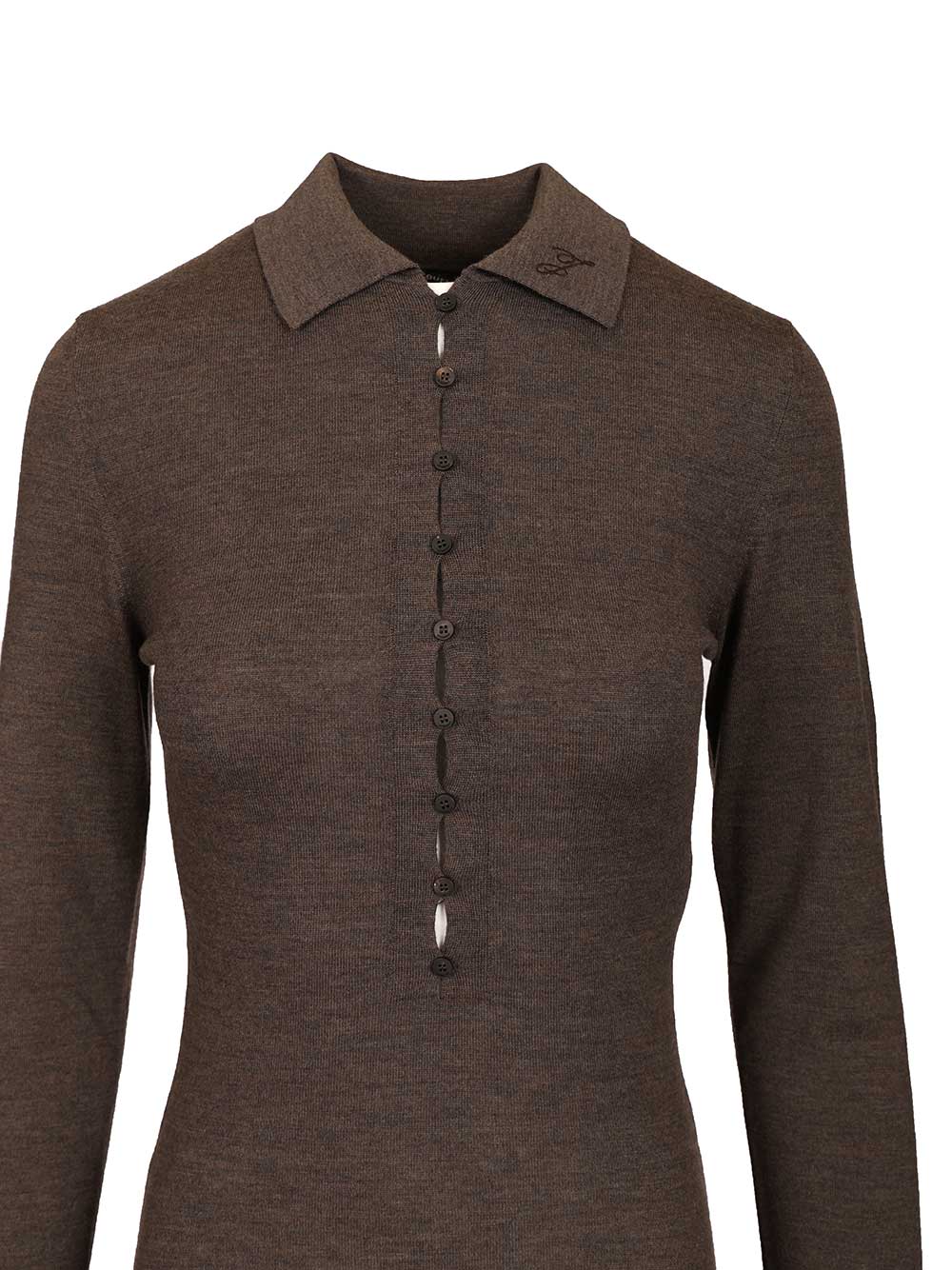 Jacquemus Merino Polo Dress Dresses - Brown | 310657342de304e2471d358d54275ae972536d1e