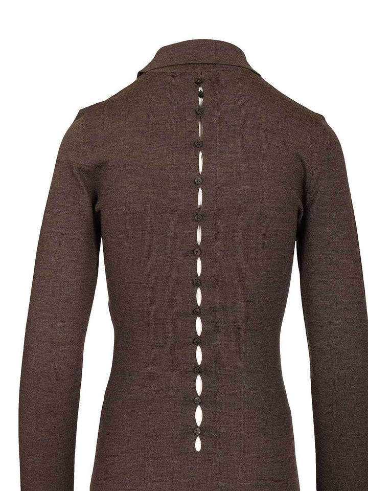 Jacquemus Merino Polo Dress Dresses - Brown | 6370ebf38bdf07c9dc5c12e91d08f1166cf2e41c