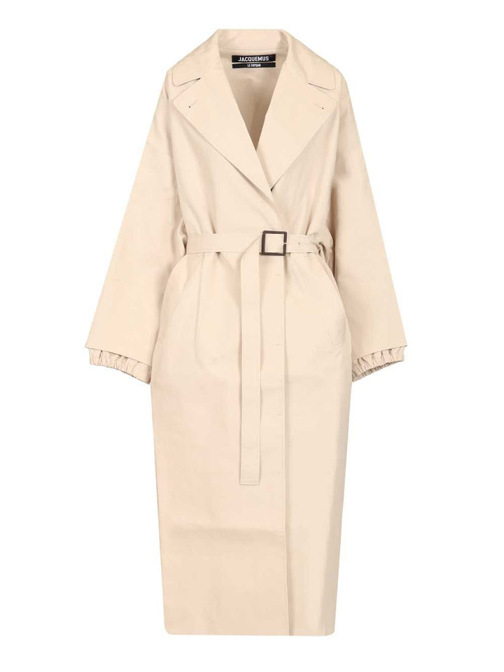 Jacquemus Trapezi Trench Coat Coats - White | 35ebc446fdc5dd559ef971f24ec0905e39b7f8b1