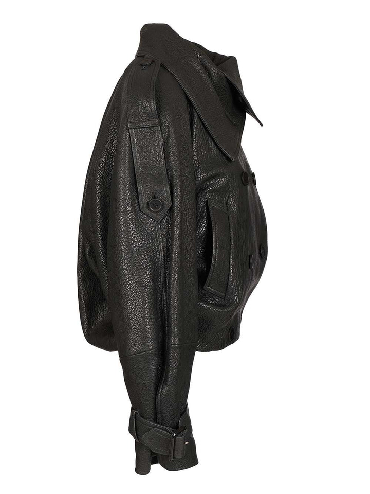 Acne Studios Short Double-Breasted Trench Coat Jackets - Black | ce2a15dec91a5c7756d8093435894a7c1114c8fd