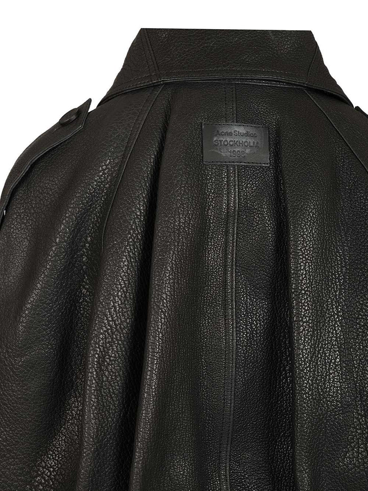 Acne Studios Short Double-Breasted Trench Coat Jackets - Black | 524ad5ab56d812d7b00bec6b8008bd078a298f9a