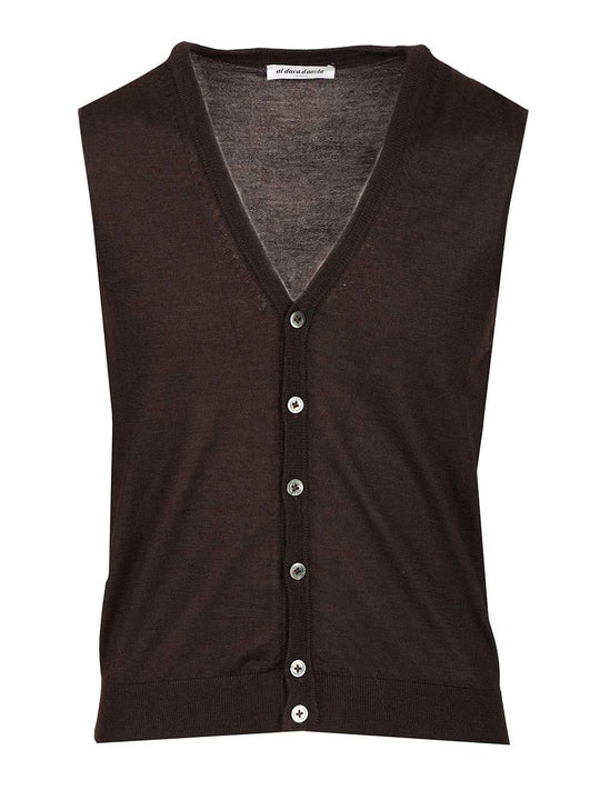 Cashmere And Silk Vest Knitwear Brown