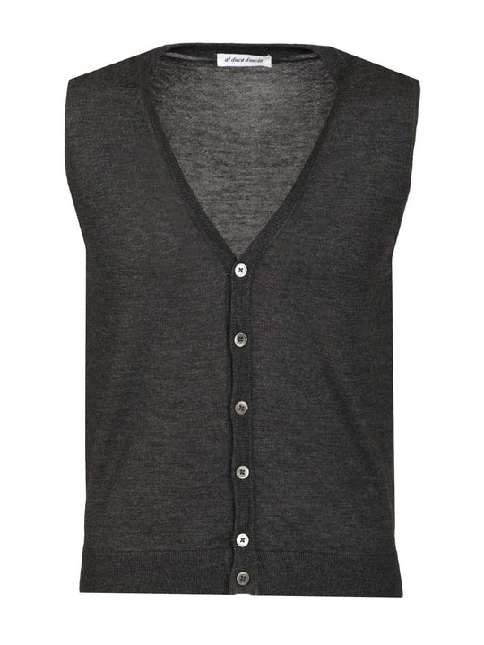 Cashmere And Silk Vest Knitwear Grey