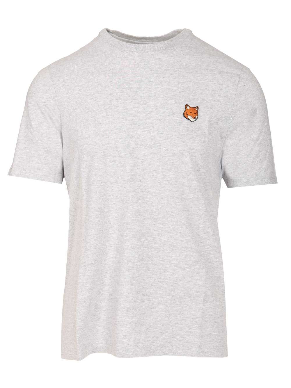 Maison KitsunÉ With Fox Head Embroidery T-Shirt - Grey | 62aee4901d6a6f9864a62bc4dc492e0fe13bc7f4