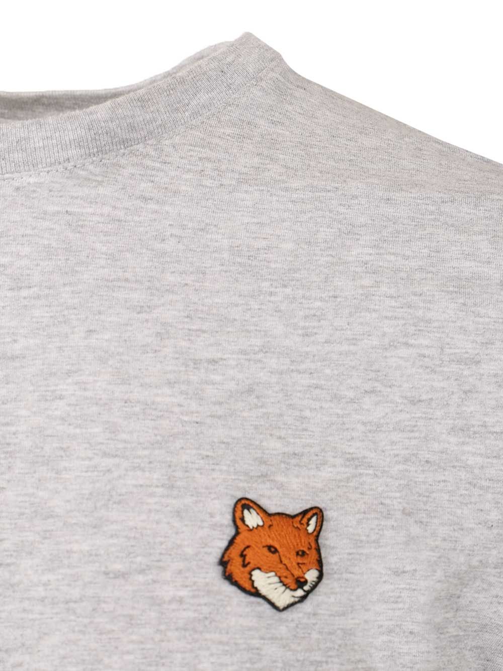 Maison KitsunÉ With Fox Head Embroidery T-Shirt - Grey | 187fff4696d8c6b2508c37961c8c815d9493e7eb
