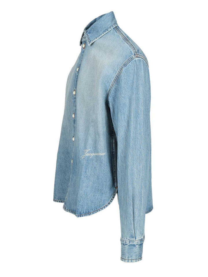 Jacquemus Simon De-Nîmes Denim Shirt Casual - Light blue | b36617d7905742a6c2b241ccb999803220be5521