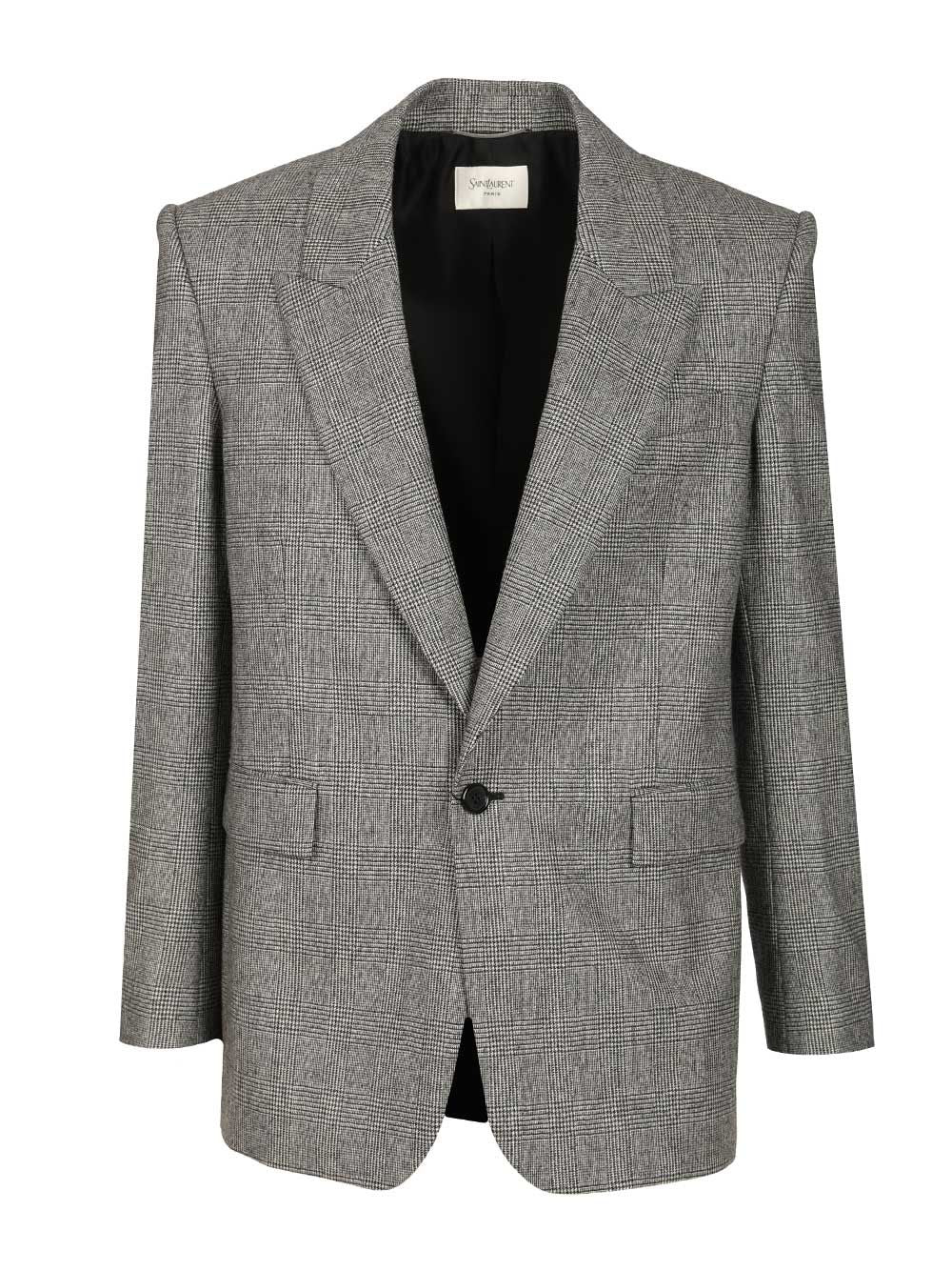 Saint Laurent Flannel Jacket Jackets - Grey | b2c7cda0f1c2ceace7d7c2643365d936944615d8