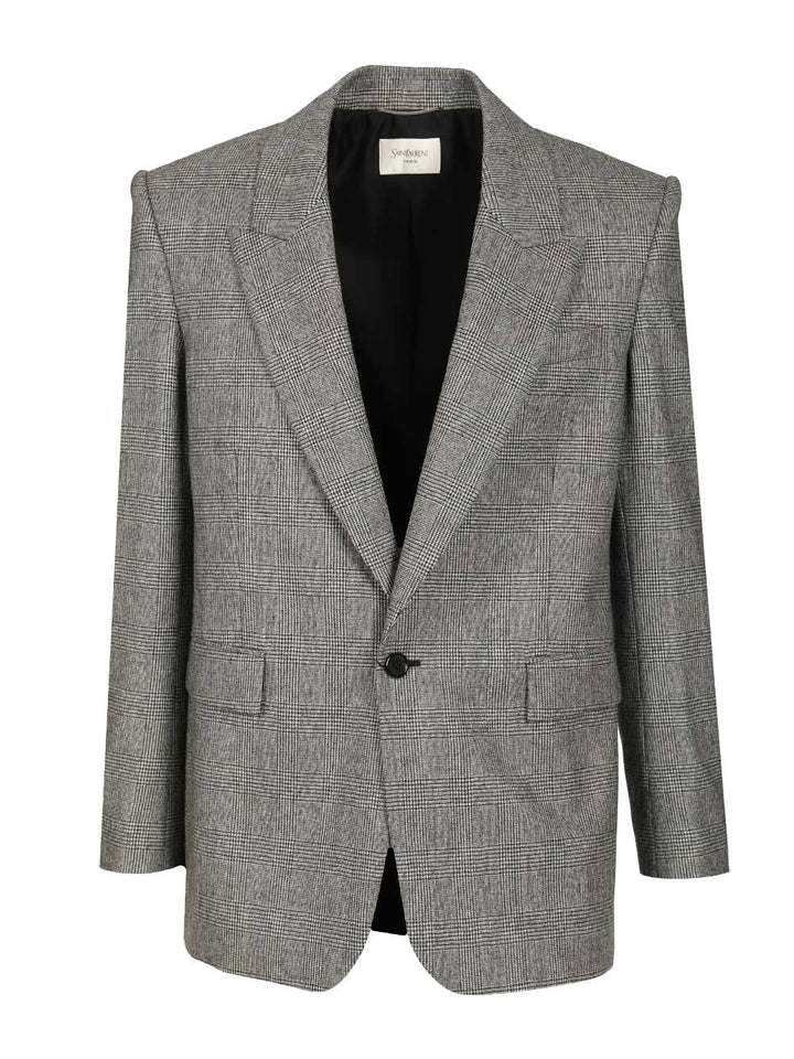 Saint Laurent Flannel Jacket Jackets - Grey | 33a31c4371e4b36071946d11f277df72f2c7bcc3