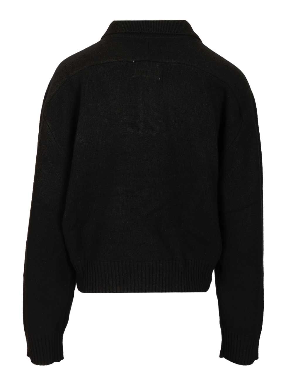 Loulou De Saison Boxy Cashmere Polo Shirt Knitwear - Black | 6cf72beabbf629dfd8c3b19ed2d9c858c9d16f6e
