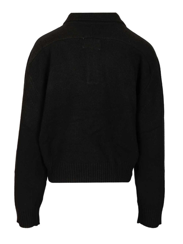 Loulou De Saison Boxy Cashmere Polo Shirt Knitwear - Black | 6cf72beabbf629dfd8c3b19ed2d9c858c9d16f6e