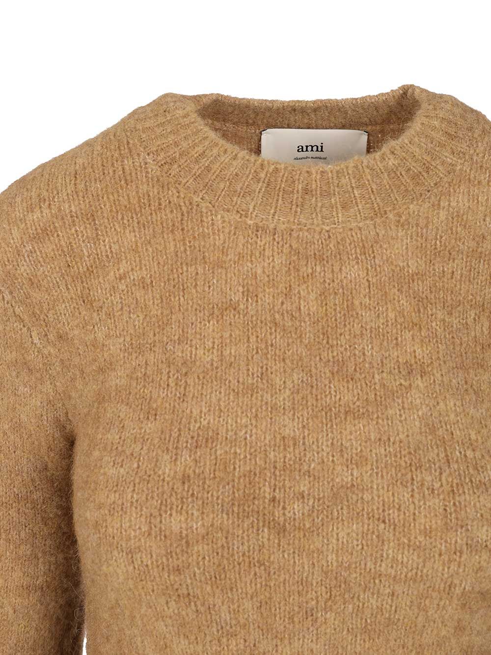 Ami Wool And Alpaca Knit Sweater Knitwear - Brown | 36335a60aa672b0461debb87c92451490272bdd1