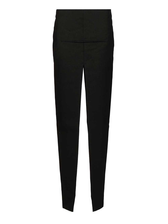 Long High-Waisted Virgin Wool Skirt Skirts Black