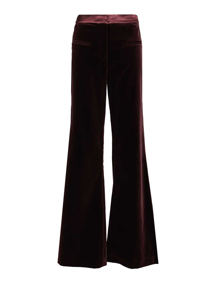 Federica Tosi Velvet Trousers - Bordeaux | 41a2cb936a3b2053ba8953ee0a6102460fc62974