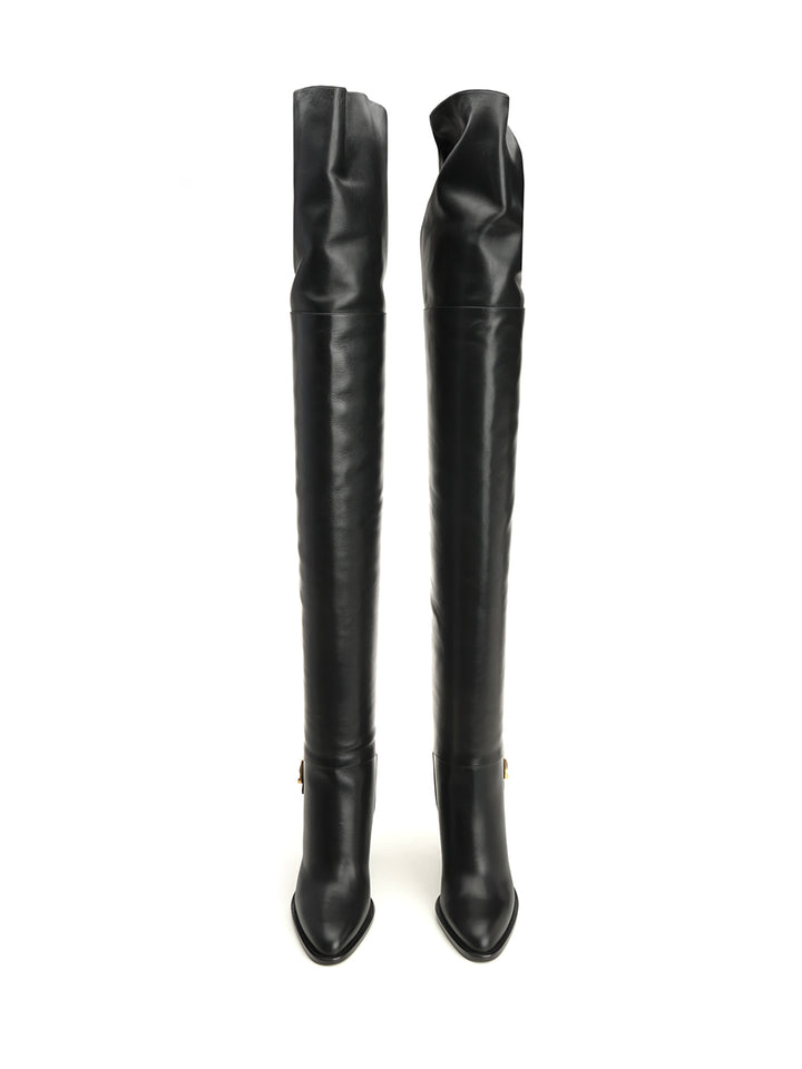 Saint Laurent Julia Over-The-Knee Boots - Black | 3d1e00be09d5940adf6d5fabacca43e75e176e24