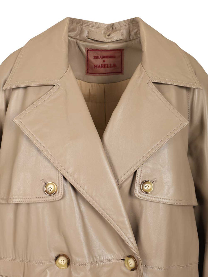 Marella X Stella Maxwell Padded Leather Trench Coat Jackets - Grey | 783c37a69e8e5c1f8154cad40748574493367f6b