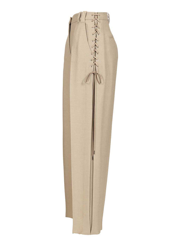 Marella X Stella Maxwell Barrel  With Laces Trousers - Grey | 39fb147cabfd1fd7e625b84a4600a2e3385593d4