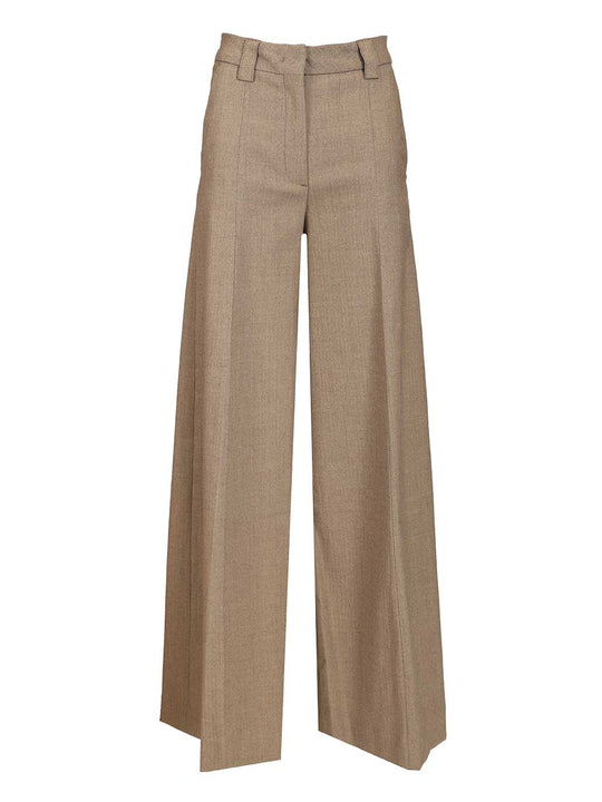 Wide Leg Trousers Beige