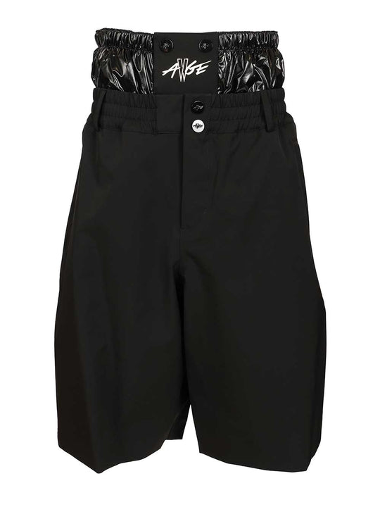 Shorts With Moncler X A$Ap Rocky Logo Print Trousers Black