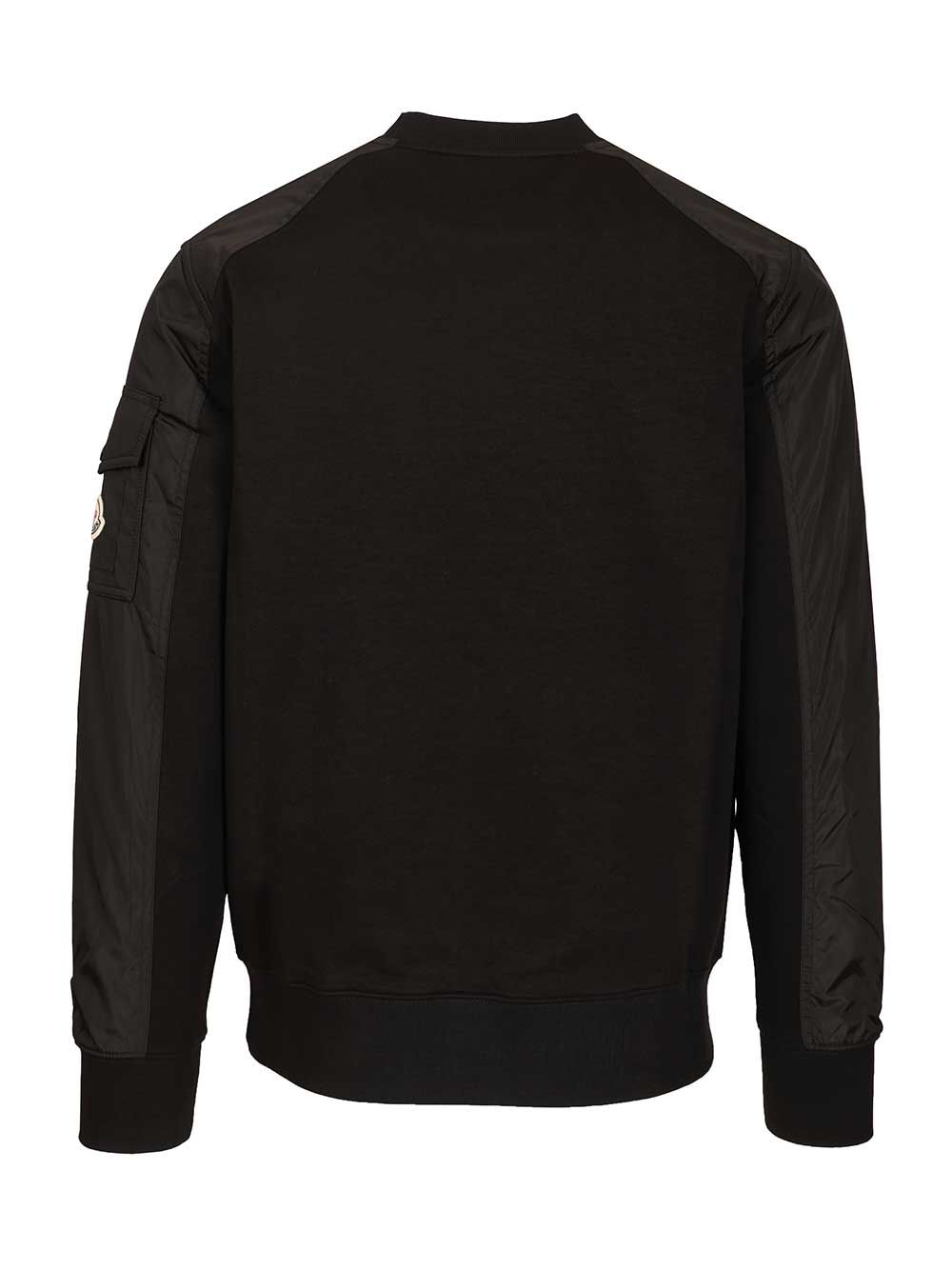 Moncler Sweatshirt With Nylon Bands Sweatshirts - Black | fd272806e3960390baad2b6fc269365b7026cf89