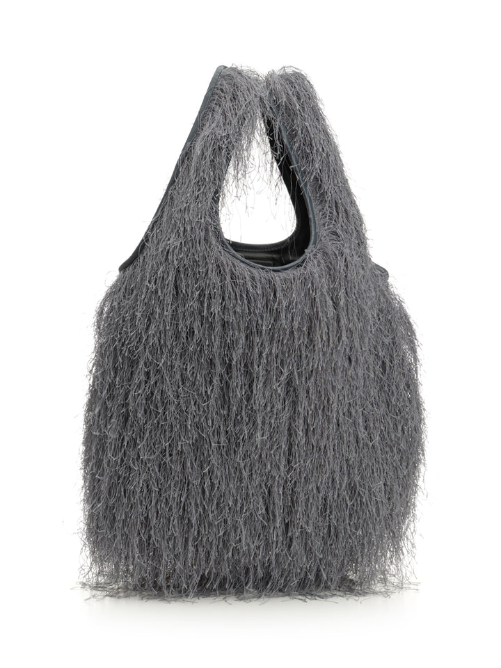 Dries Van Noten Large Tote Bag With Fringe Handbags - Grey | 528d9a0c2291b8fe8415b8865cea7fc32969c646