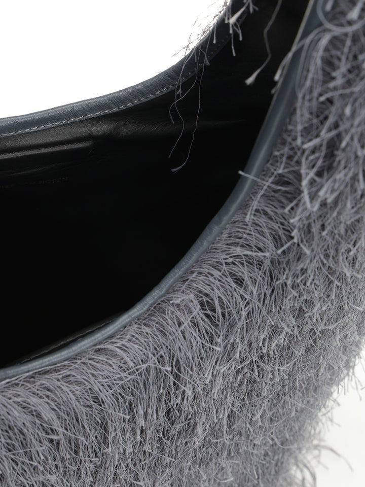 Dries Van Noten Large Tote Bag With Fringe Handbags - Grey | 0793e78956e293bdd7abf9015be04516856038d7