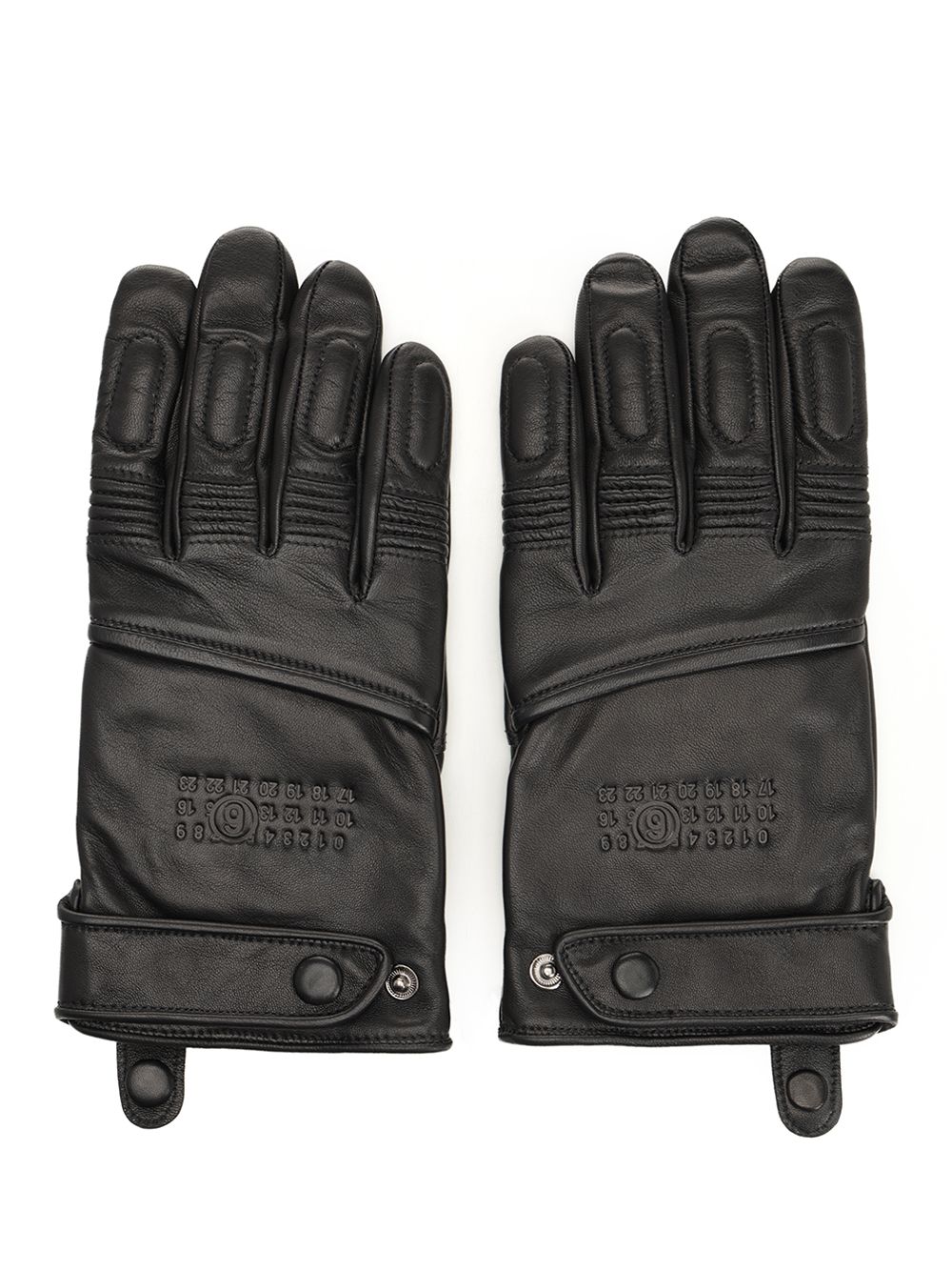 Mm6 Maison Margiela Leather Biker Gloves - Black | b1eb91d2f8b5a24e69d37e5627d28839c3fda986